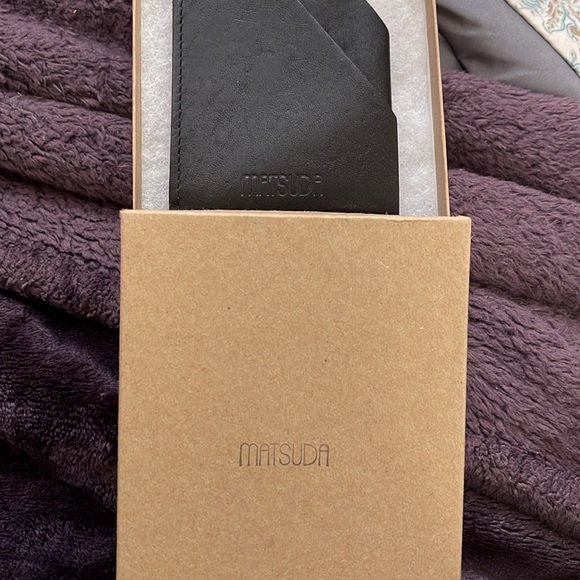 Final markdown. Buy it now! Matsuda Black Leather Card Wallet-new and unused. - Picture 2 of 6